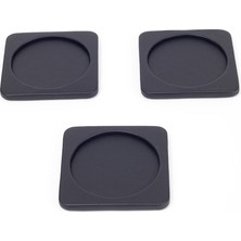 Lüks Deri Bardak Altlığı Düz Siyah 3 Adet