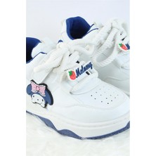 Moda Lime Unisex Çocuk Spor Ayakkabı Kuromi Spor Ayakkabı Özel Tasarım Bağçıklı ve Cırtlı Çocuk Sneaker Spor