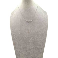 Han Ticarethane Gümüş Renk Özel Model Taşlı Çelik Kolye