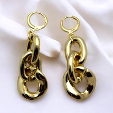 Velora Zincir Model Gold Kararmaz Küpe