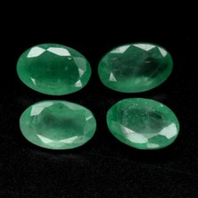 Aries 4pcs Lot 1.73 Ct T.w Oval Natural Green Emerald Gemstone, Colombia