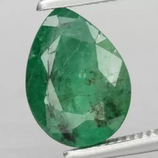 Aries 1.29 Ct 8.3x6 mm Pear Green Emerald Gemstone, Zambia