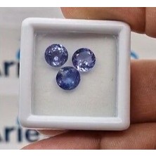Aries 3.22 Ct 6.5 mm 3pcs Lot Round Natural Tanzanite