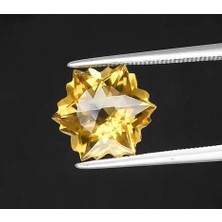 Aries 4.45 Ct 12.3x10.8 mm Vvs Snowflake Natural Yellow Citrine Gemstone, Brazil