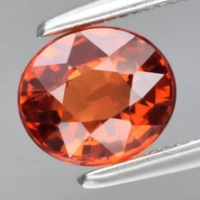 Aries 1.02 Ct 6x5.3 mm Vs Oval Natural Orange Spessartite Garnet Gemstone, Africa