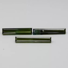 Aries 3p Lot 4.86 Ct T.w Baguette Natural Unheated Green Tourmaline Gemstone Mozambique