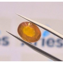 Aries 5.26 Ct 10.7x8.1 mm Oval Natural Yellow Sapphire ( Glass Filling)