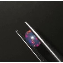 Aries 0.75 Ct 5.7x7.6 mm Oval Cabachon Ethiopia Black Opal