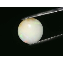Aries 3.42 Ct 12.7 mm Round Cabochon Natural Play-Of-Color Crystal Opal, Ethiopia
