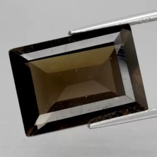 Aries 6.72 Ct 14x10 mm Vs Baguette Natural Smoky Quartz Gemstone, Brazil