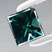 Aries 0.18 Ct 3x3 mm Square Natural Fancy Bluish Green Diamond Gemstone, Africa