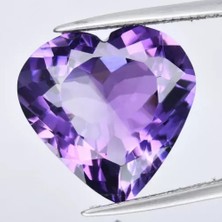 Aries 14.78 Ct 17.5x17.5 mm Vvs Heart Natural Unheated Purple Amethyst Gemstone, Uruguay