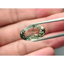 Aries 9.59 Ct 17.2x10.4 mm Vs Oval Natural Green Quartz, Brazil