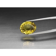 Aries 7.02 Ct 13.3x10.5 mm Vvs Oval Natural Yellow Quartz Brazil, Dazzling!
