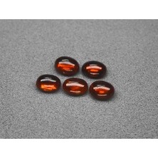 Aries 5pcs Lot 4.93 Ct T.w Oval Cabochon Natural Orange Spessartite Garnet, Nigeria