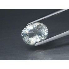 Aries 3.85 Ct 11.7x9 mm Oval Natural Unheated Greenish Blue Aquamarine, Mozambique