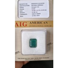 Aries 11.88 Ct 13.98x11.74 mm Natural Octagon Zambian Emerald Sertifikalı