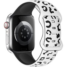 Nextron Watch 42-44-45-46-49MM Uyumlu Leopar Desenli Yüksek Kaliteli Leopar Silikon Kordon