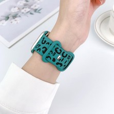 Nextron Watch 38-40-41-Watch 10 42MM Uyumlu Leopar Desenli Yüksek Kaliteli Leopar Silikon Kordon