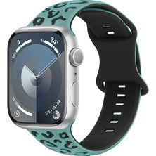 Nextron Watch 38-40-41-Watch 10 42MM Uyumlu Leopar Desenli Yüksek Kaliteli Leopar Silikon Kordon