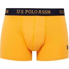 U.s. Polo Assn. 80497 Erkek Sarı-Baskılı-Lacivert Pamuklu 3 Lü Boxer