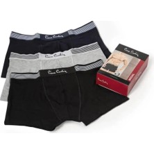 Pierre Cardin 360 Erkek Grı-Lacıvert-Sıyah Modal 3'lü Boxer