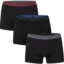 Pierre Cardin 390 Erkek Sıyah Stretch 3'lü Boxer