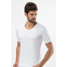 Türen 106 Beyaz Erkek Interlok O Yaka Fanila
