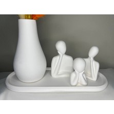Love Candle Dekor Üçlü Aile Biblo Vazo Seti