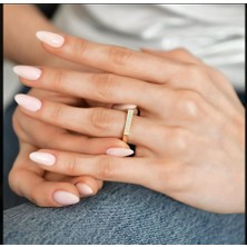By Milo Jewellery Altın Restangle Yüzük