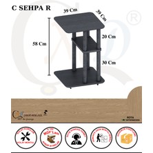 ÇMD Çakır Mobilya Dekorasyon ÇMD ÇAKIR MOBİLYA C Sehpa Yeni RAFLI Model Tekerlekli  Mdf'lam ve Ahşap Ayaklı Çok Fonksiyonel Şık Tasarım, Yan Sehpa, Orta Sehpa,