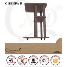 ÇMD Çakır Mobilya Dekorasyon ÇMD ÇAKIR MOBİLYA C Sehpa Yeni RAFLI Model Tekerlekli  Mdf'lam ve Ahşap Ayaklı Çok Fonksiyonel Şık Tasarım, Yan Sehpa, Orta Sehpa,