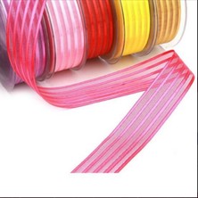 İpek Hobi Lacivert  Saten Çizgili Şifon Kurdele 2,5cm X 25m (Hilton Kurdele)  3 Adet