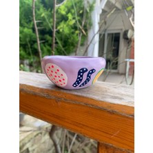 Seda Bozlanba El Yapımı Seramik Boho Mor Mumluk