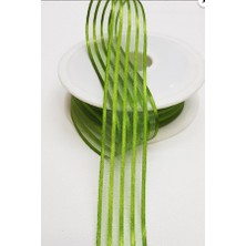 İpek Hobi Yaprak Yeşil Saten Çizgili Şifon Kurdele 2,5cm X 25m (Hilton Kurdele)  3 Adet