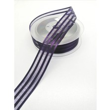 İpek Hobi Mor  Saten Çizgili Şifon Kurdele 2,5cm X 25m (Hilton Kurdele)  3 Adet