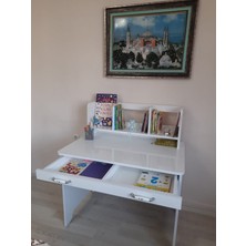 BRR Store Bahar Serisi Çalışma Masası-Çocuk Ve Genç Odası Çalışma Masası-Kitaplıklı ve Çekmeceli Çalışma Masası
