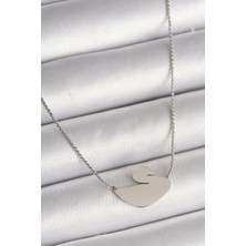 Winwin Store 316L Çelik Gümüş Renk Zincir Kuğu Model Kadın Kolye