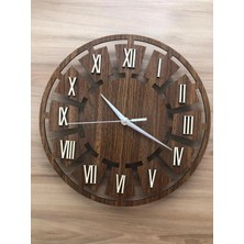 Katremia Store Ahşap Dekoratif Duvar Saati 33  cm  (3mm Mdf-Quartz Saat)