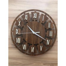 Katremia Store Ahşap Dekoratif Duvar Saati 33  cm  (3mm Mdf-Quartz Saat)