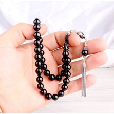 925 Ayar Gümüş Mineli Püsküllü Ateş Kehribar Tesbih