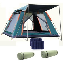 Mubx 6 Kişilik Otomatik Kamp Çadırı Ikili Kamp Matı ve Yastık Seti Çadır Seti