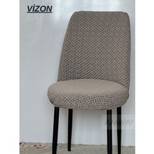 Kanway Jakarlı Kumaş Oval Sandalye Kılıfı. Lastikli, Yıkanabilir, Esnek Sandalye Örtüsü.