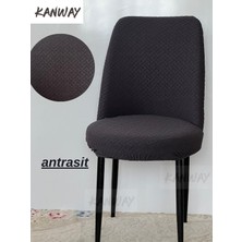 Kanway Jakarlı Kumaş Oval Lastikli Sandalye Kılıfı.