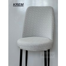 Kanway Jakarlı Kumaş Oval Lastikli Sandalye Kılıfı.