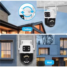 Ozmik CMR62 8mp 4K Ptz Wifi Kamera 8x Zoom 12MP Çift Ekran  Otomatik Izleme Cctv Gözetim Kamera