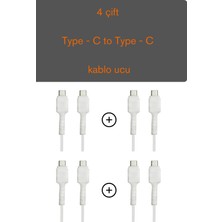 Cleo Cases Tarzını Yansıt 4 Çift Type-C to Type-C Şarj Kablo Ucu Koruyucu