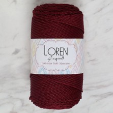 Loren Polyester Soft Macrame Bordo El Örgü Ipi - LM039 - 34444