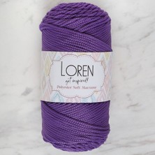 Loren Polyester Soft Macrame Koyu Mor El Örgü Ipi - LM025 - 34434