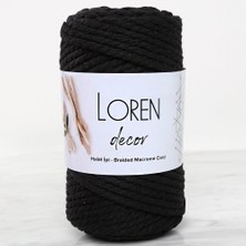 Loren Decor 3 Büküm Makrome Ipi Siyah - L006